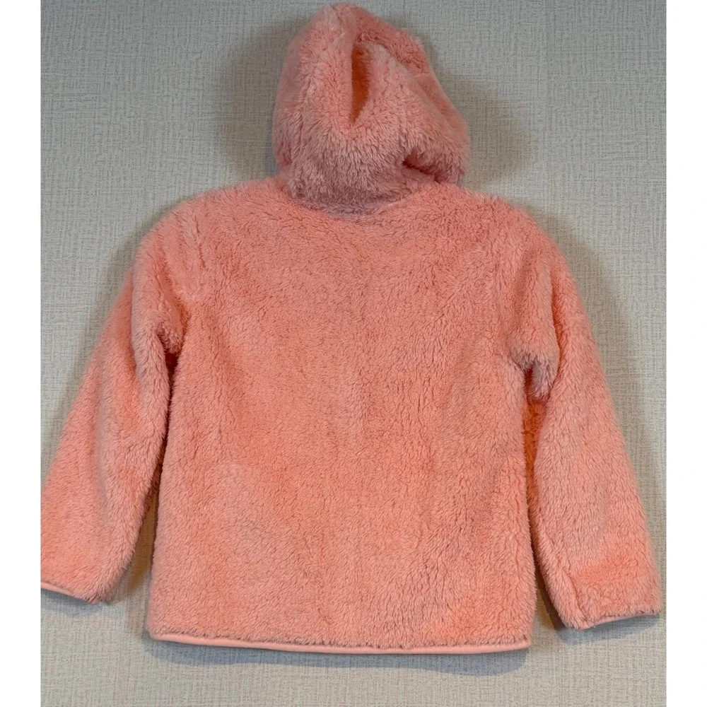 NWT Eddie Bauer Kids Pink High Pile Fleece‎ Hooded Jacket XS 5/6 Layering Teddy
